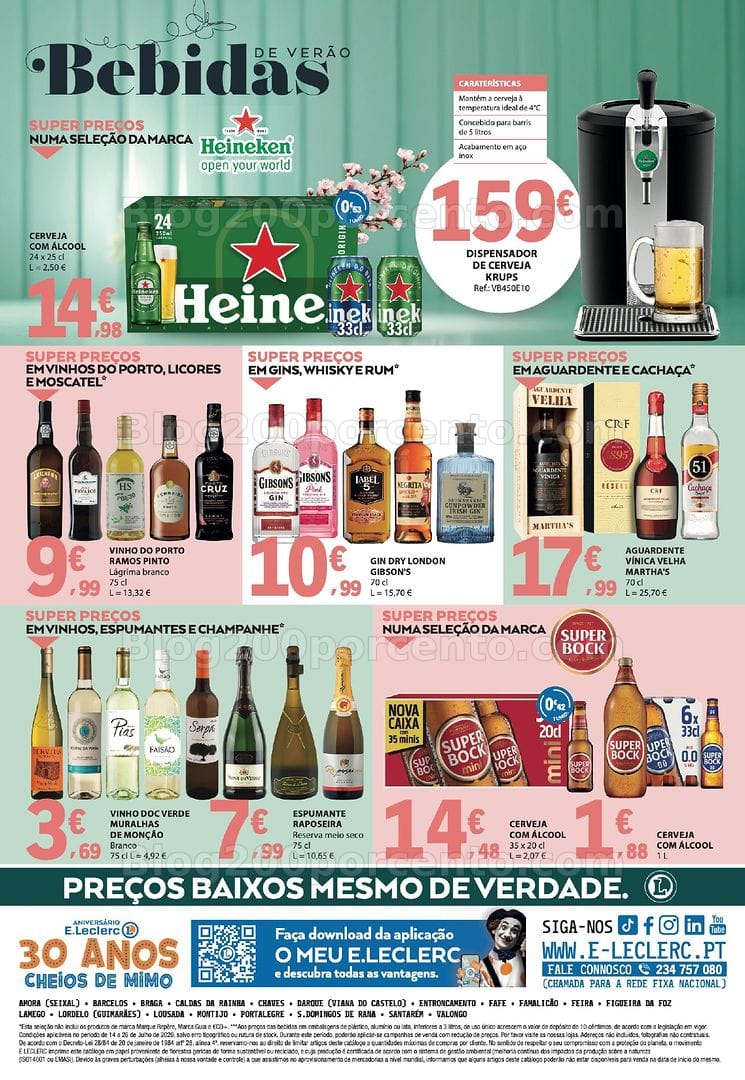 Antevisão Folheto E-LECLERC Especial Bebidas de Verão Promoções de 14 a 26 julho